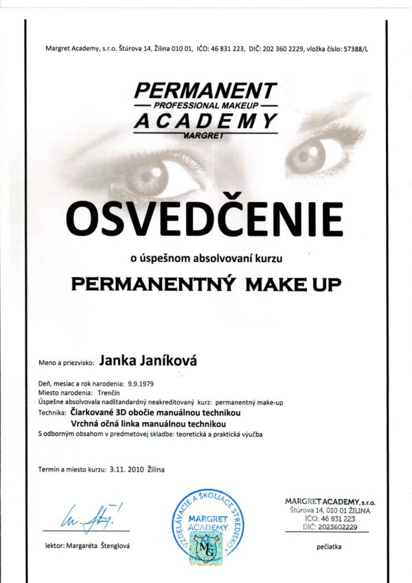 Kurz permanentný make up